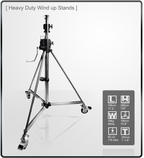 Kupo (484) Heavy Duty Wind-up Stell Stand w/Casters Lighting Stand стойка на колесах с тормозами