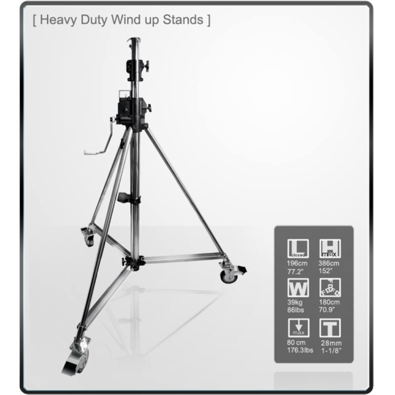 Kupo (484) Heavy Duty Wind-up Stell Stand w/Casters Lighting Stand стойка на колесах с тормозами