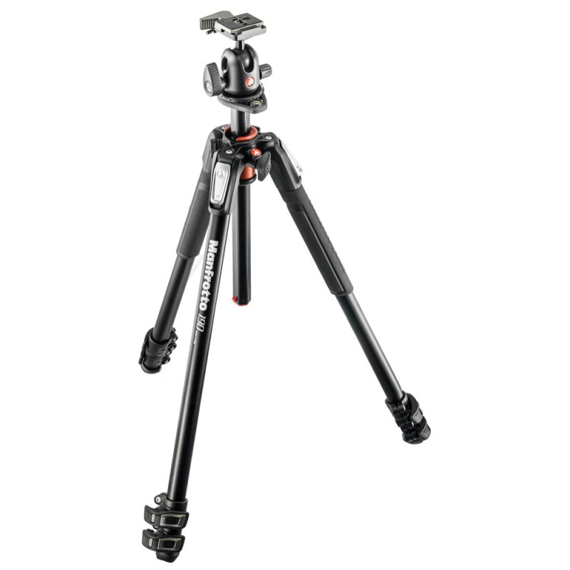 Manfrotto MK190XPRO3-BH 190 KIT ALU 3-S TRIPOD + BALL  алюминиевый штатив с шаровой головой 496RC2