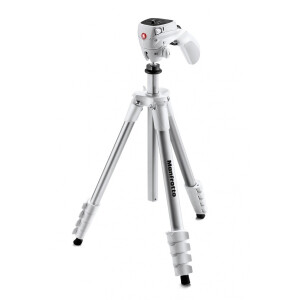 Manfrotto MKCOMPACTACN-WH Compact Action штатив с фото- и видеоголовкой для фотокамеры (белый)