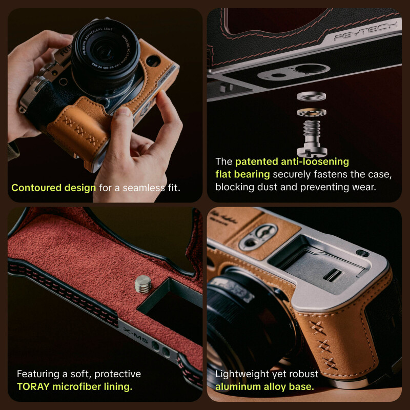 PGYTECH Leather Camera Case for FUJIFILM X-T5 Midnight Black чехол для камеры черный