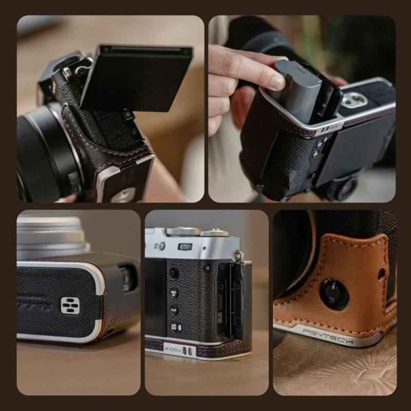 PGYTECH Leather Camera Case for FUJIFILM X100VI Clay Brown чехол для камеры коричневый