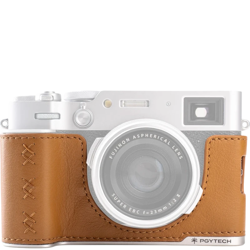 PGYTECH Leather Camera Case for FUJIFILM X100VI Clay Brown чехол для камеры коричневый