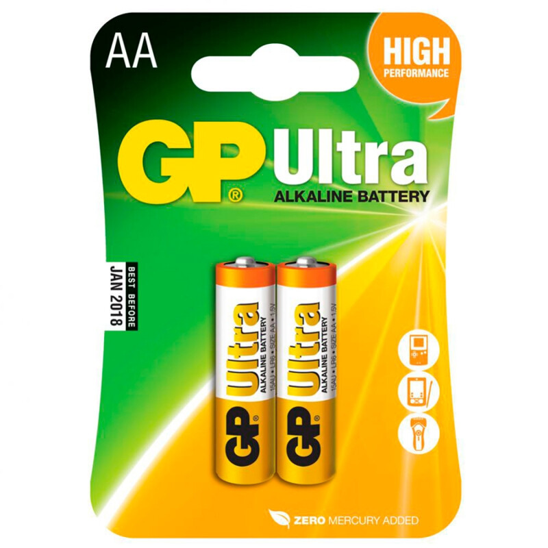 GP Ultra AA алкалиновые батарейки