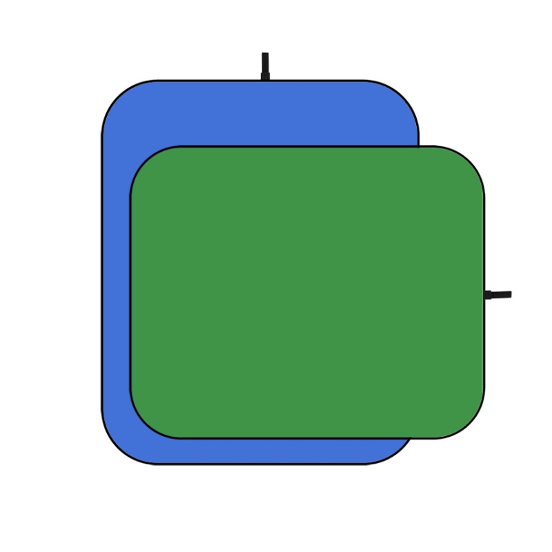 П-Фото (1205-1000) фон тканевый складной 1,0х1,5 м хромакей двусторонний синий и зеленый