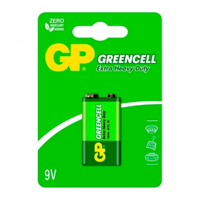 GP 6F22 Greencell солевой элемент питания тип крона