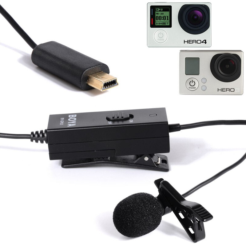 Boya BY-GM10 петличный микрофон для GoPro HERO4/3+/3
