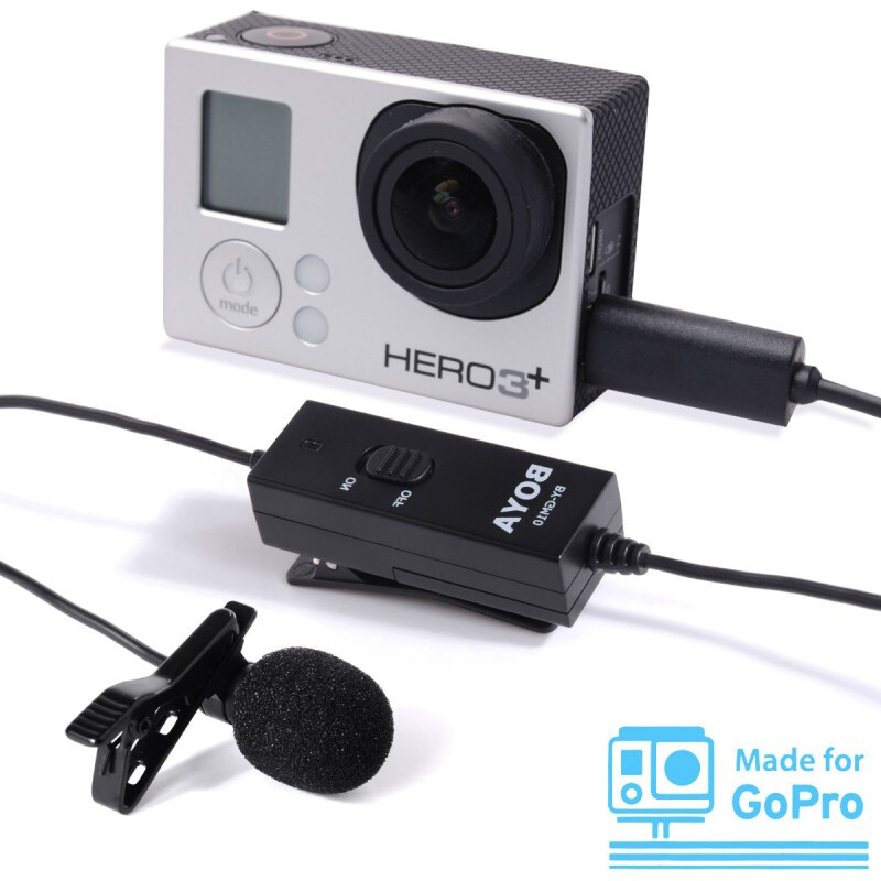 Boya BY-GM10 петличный микрофон для GoPro HERO4/3+/3