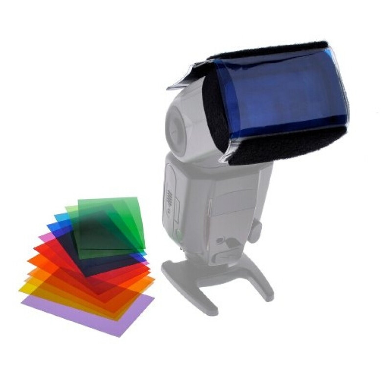 Fotokvant GEL-01 набор гелевых фильтров с креплением для вспышки 12 шт.