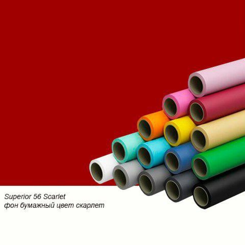 Superior 56 Scarlet фон бумажный 1,35x6 м цвет скарлет