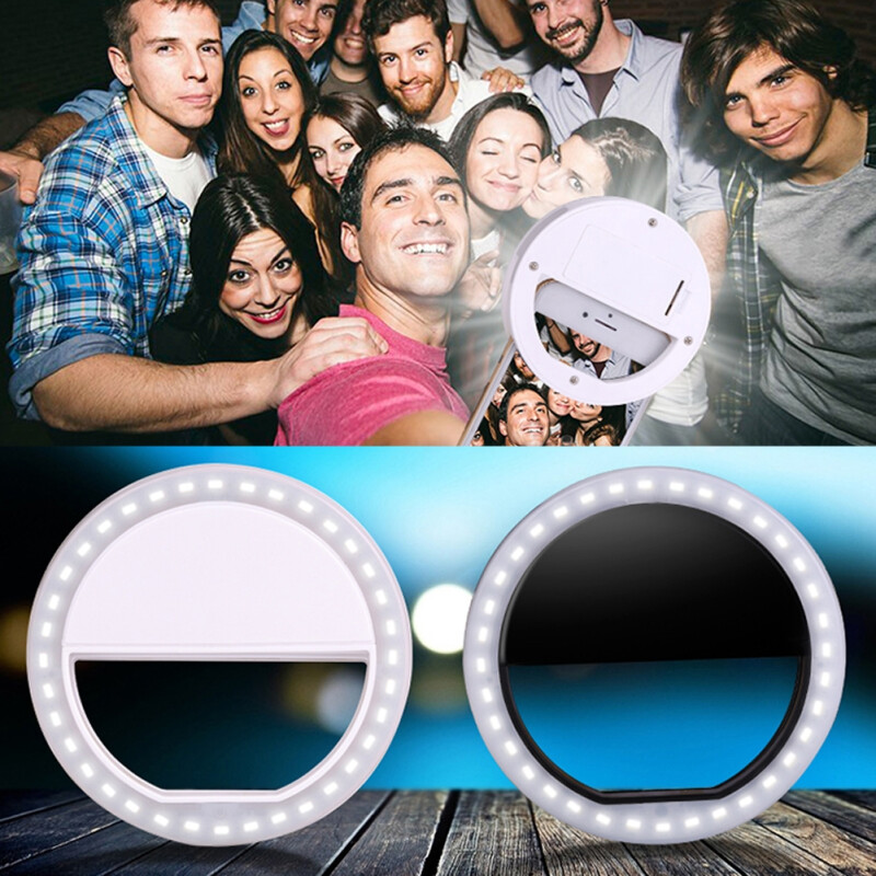 Fotokvant LED-8B RING Black светодиодная селфи-лампа диаметр 80 мм на батарейках черный