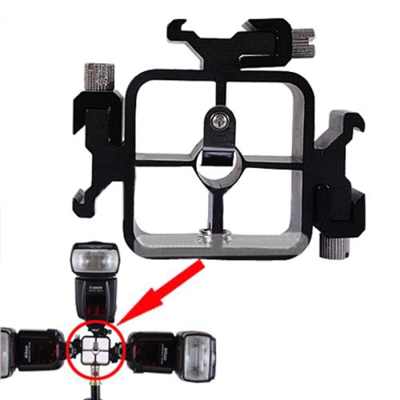 Fotokvant RFLH-08 цельнометаллический адаптер с горячими башмаками для 3 вспышек