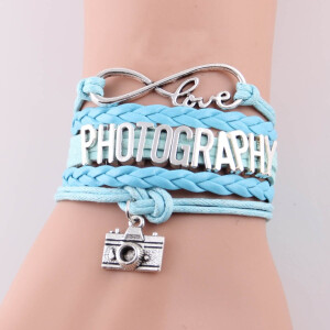 Fotokvant PRB-002 кожаный браслет любителям фотографии голубой