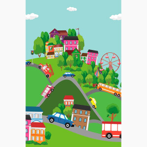 Fotokvant NVF-7991 фон габардиновый Холмистый городок