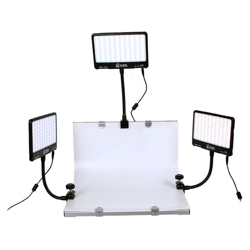 Grifon DVK-380SL фотостол с тремя осветителями на гибких штангах