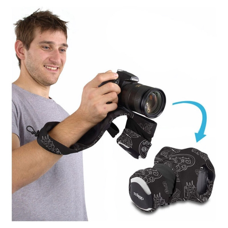 MIGGO MW GW-SLR RW 70 ремень боковой-чехол для зеркальных камер черный-узор бабочка