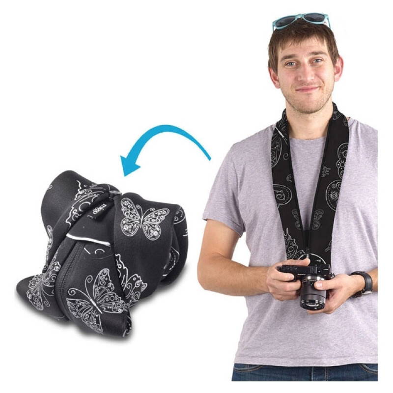 MIGGO MW SR-CSC RW 50 ремень-чехол для системных камер черный-узор бабочка