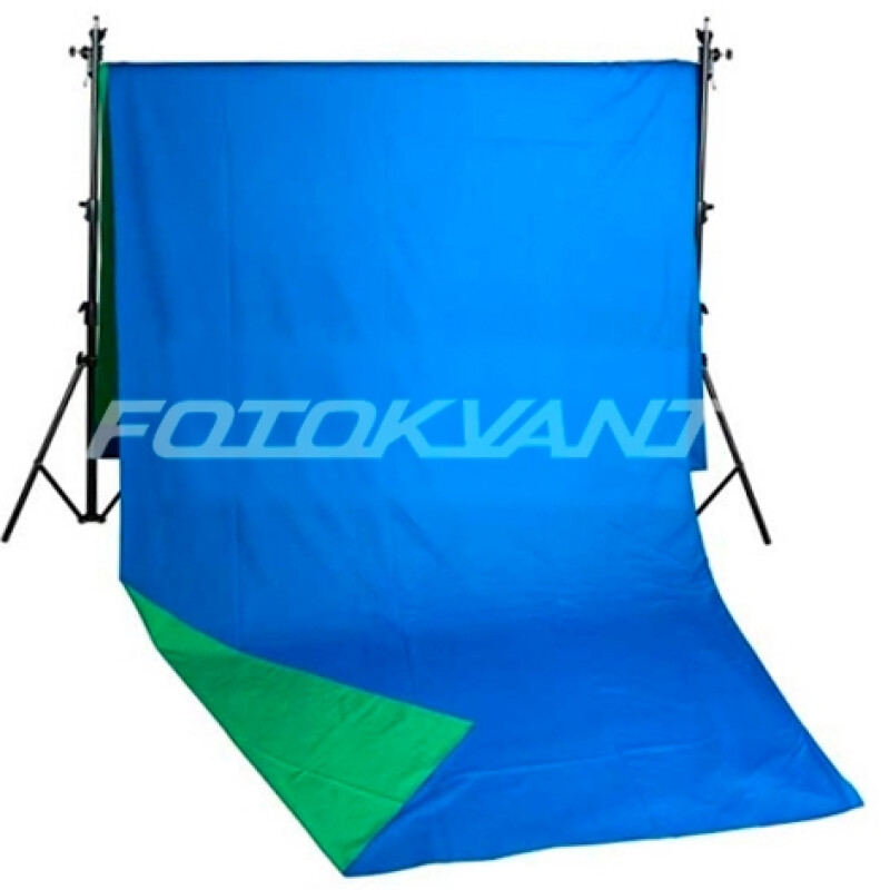 Fotokvant BG-2950 Blue Green фон тканевый 2,9х5 м двусторонний зеленый и синий