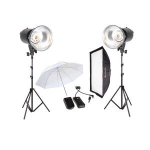 Fotokvant F-400 US универсальный комплект света с зонтом и софтбоксом