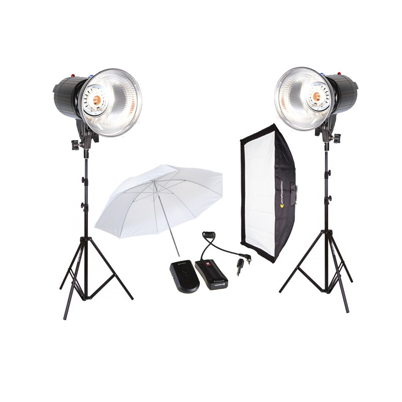 Fotokvant F-400 US универсальный комплект света с зонтом и софтбоксом