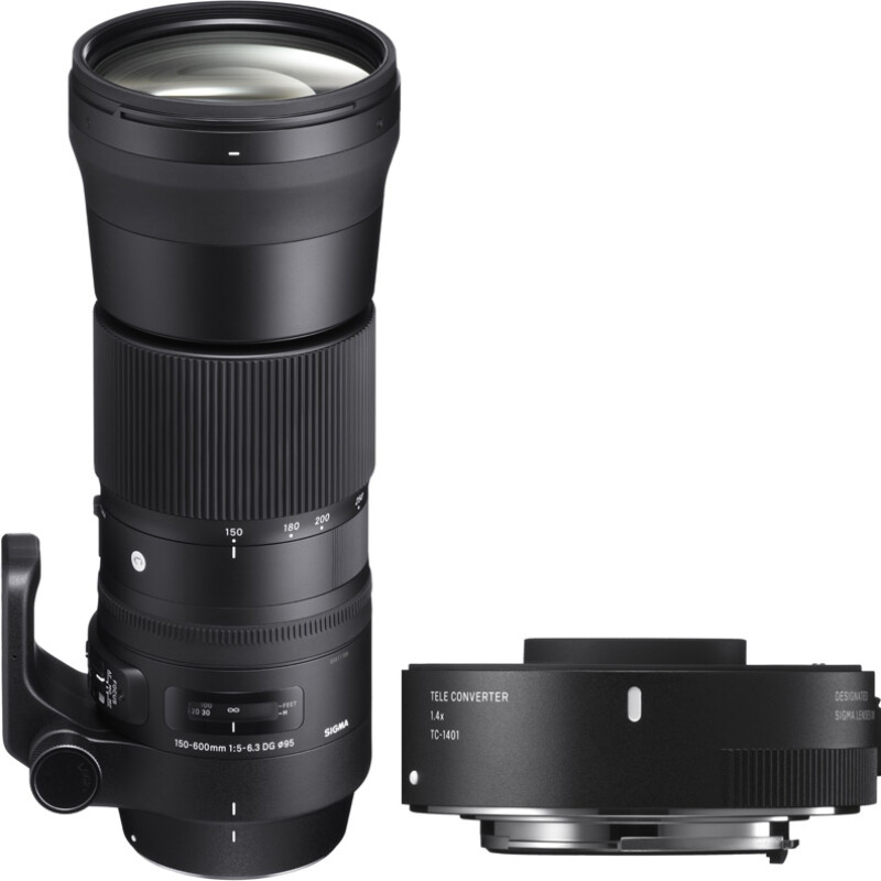 Sigma AF 150-600 mm Cont. CANON объектив + телеконвертер TC-1401