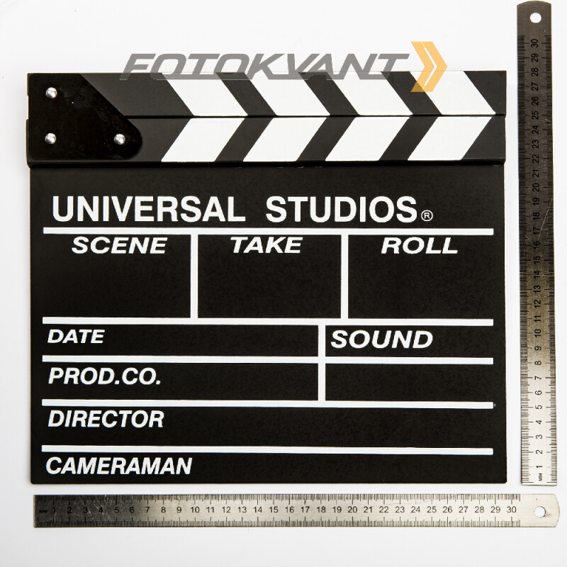 Fotokvant Clapper-2 хлопушка 20х30 см черно-белая деревянная с английским текстом