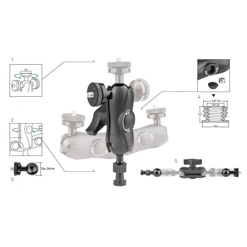 Kupo KS-400 SK W/hex baby pin шарнирное крепление со стержнем baby pin